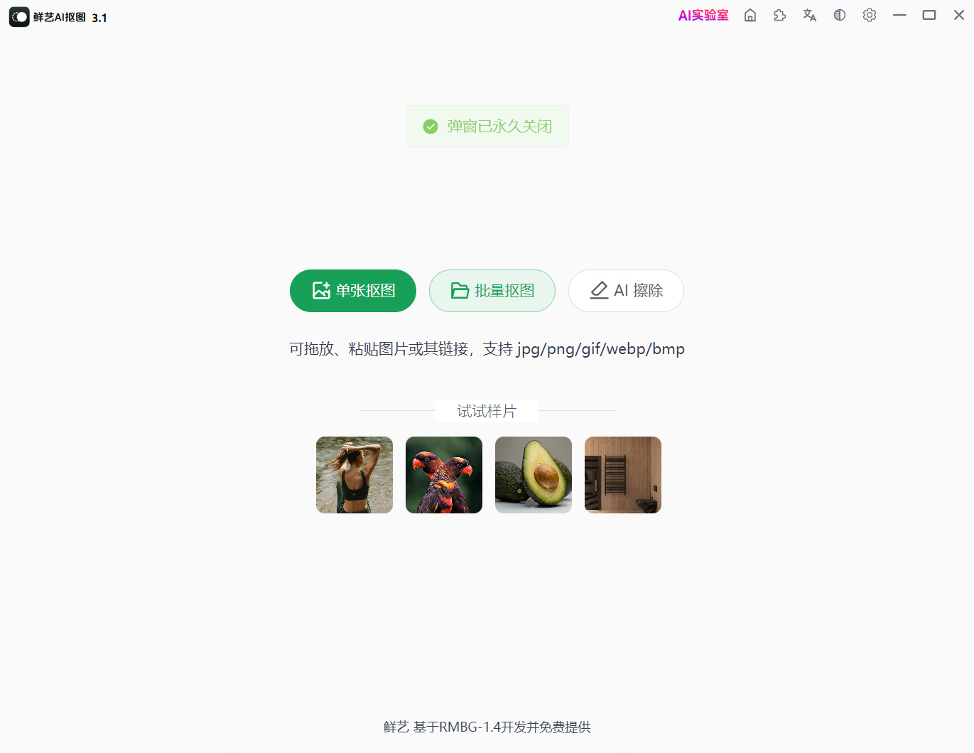 鲜艺AI抠图 v3.1，免费AI抠图神器-第2张图片-内求网