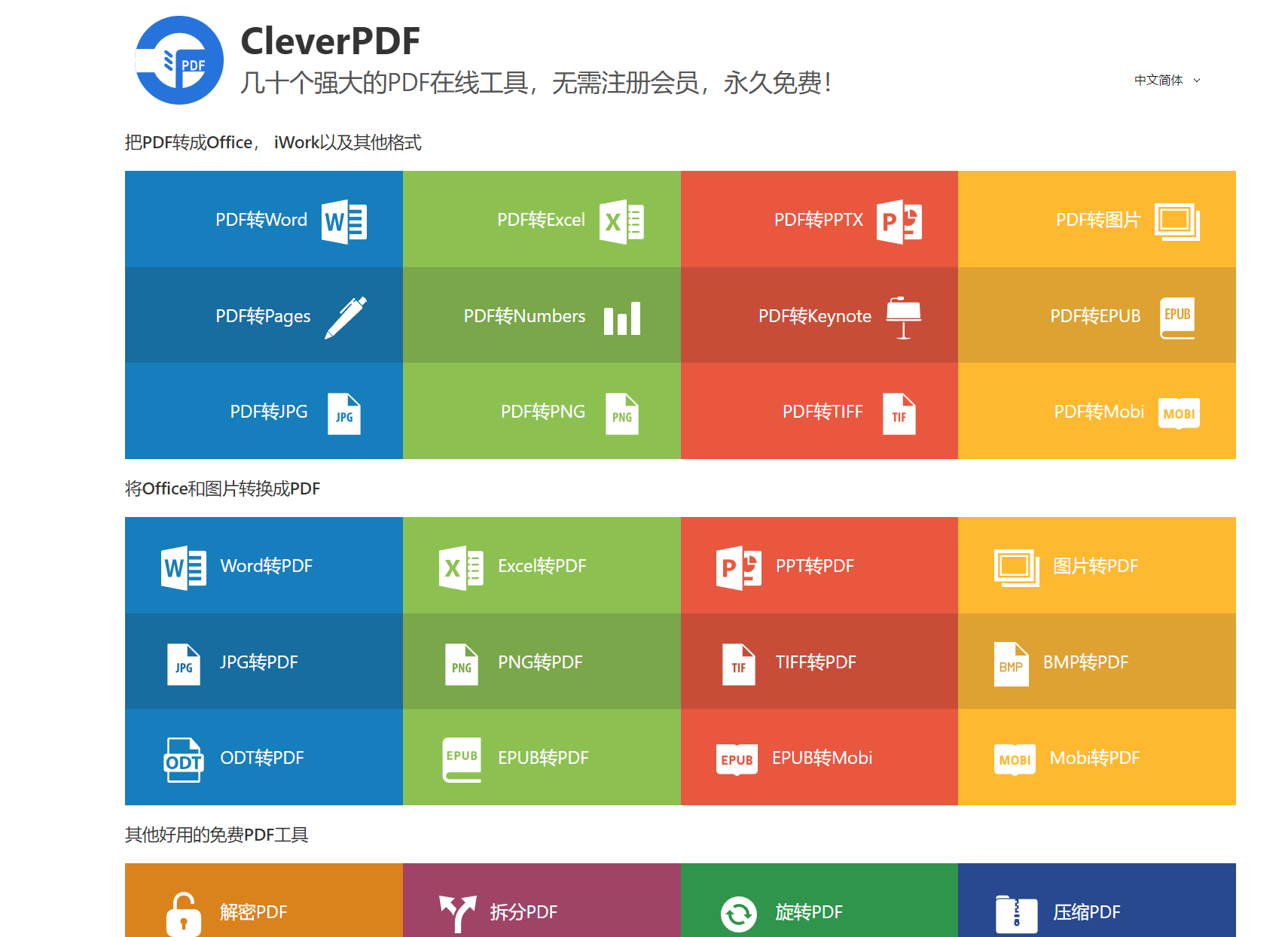 CleverPDF-免费在线PDF处理网站-第1张图片-内求网